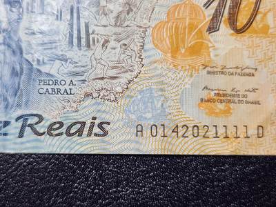 4月11号晚上8点 中外纸币自动截拍第55场 - 1111狮子号 巴西2000年发现巴西500年纪念钞 缩签版