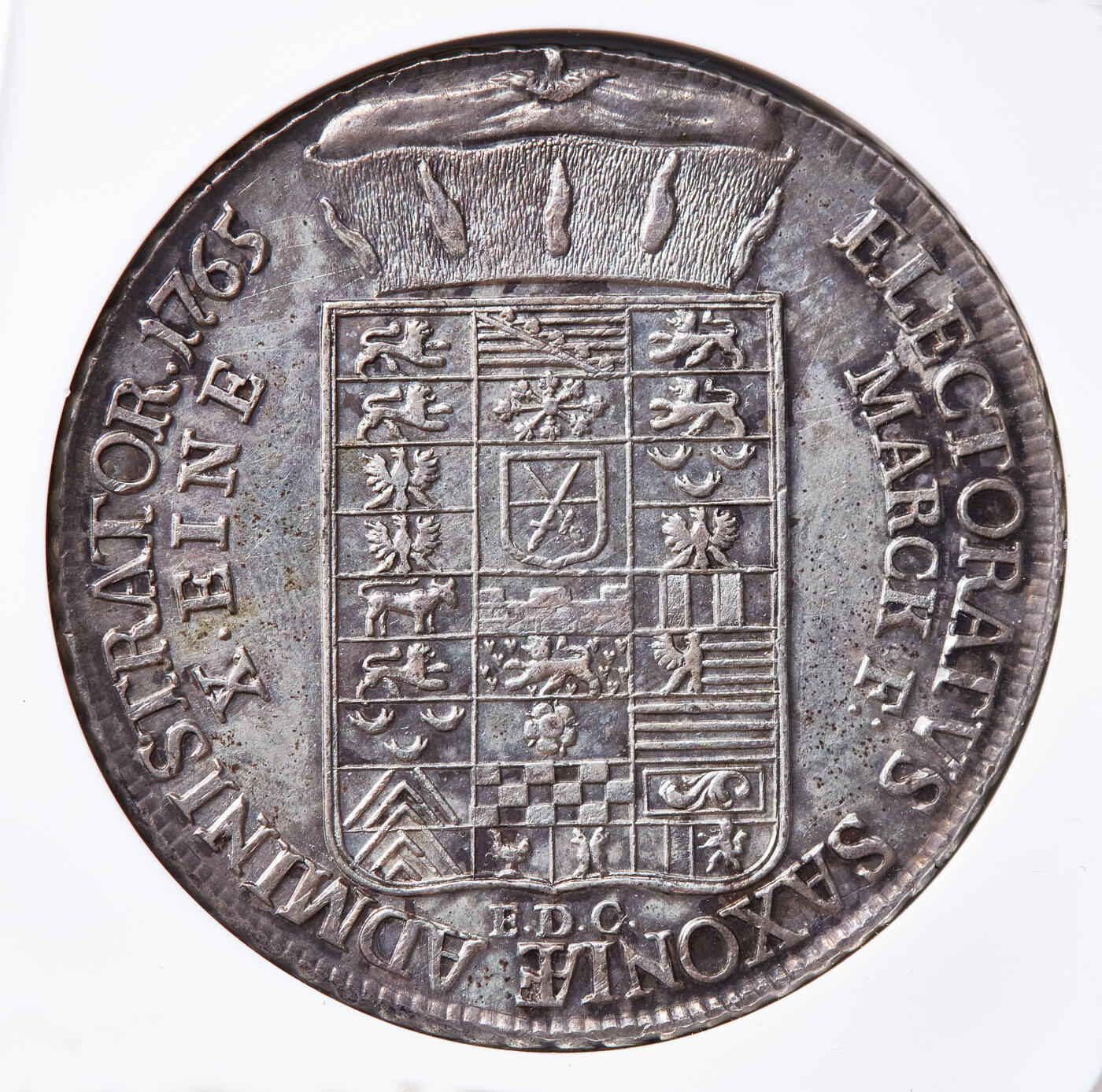 【俄甄集藏】满园春色-2026年(051)04-22星期三 晚 19:30 全场包邮 神圣罗马帝国-德国萨克森1765年弗朗茨·泽维尔摄政王EDC版1泰勒大银币，NGC AUD，原味酱彩老包浆，细节犀利，少见品种