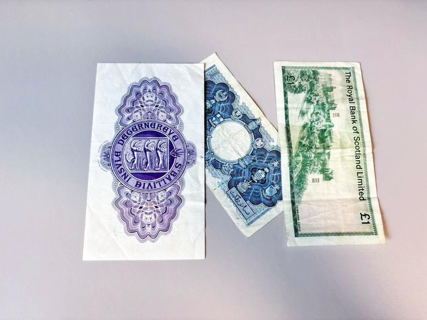 【Blue Auction】世界纸币精拍第808期——18级TOP拍卖/信誉/品质/专业/高效💫 【一组3张】马来亚和英属婆罗洲、苏格兰、根西纸币一组 品相如图