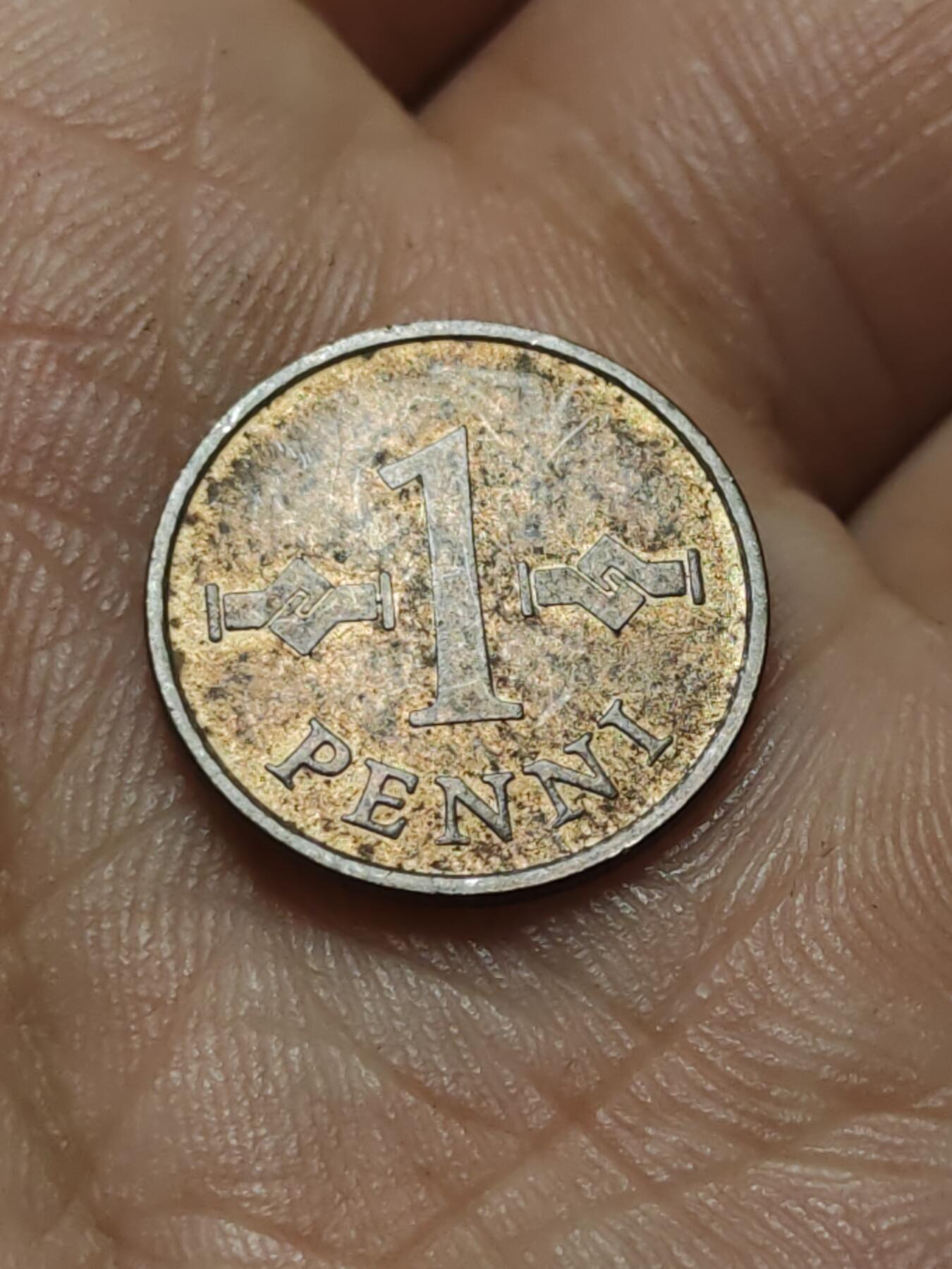 2026年第四十三场(总第二百一十二场）外国好品散币场(免佣金) 芬兰🇫🇮1968年1盆尼(第三套第一版，青铜材质版)