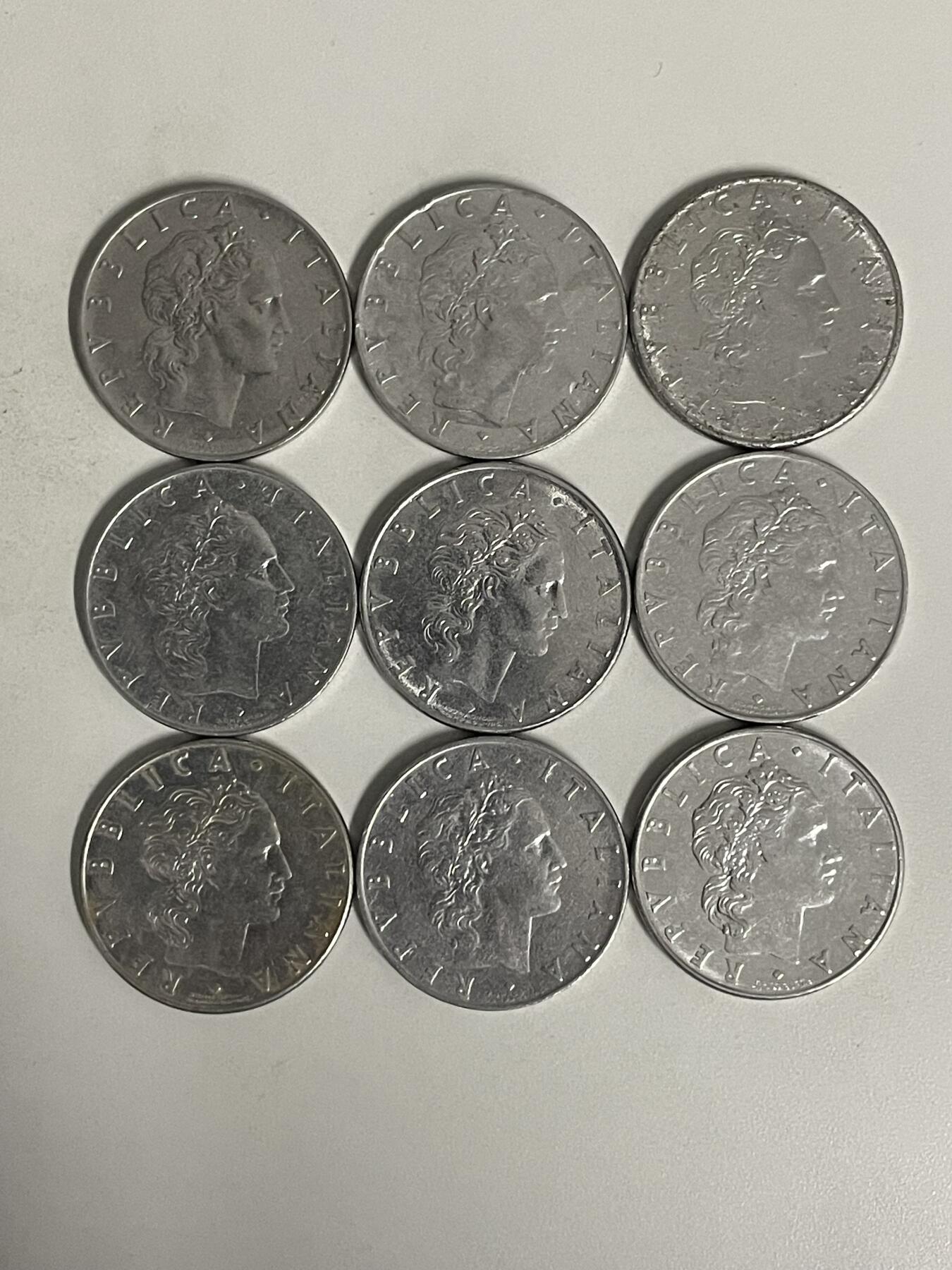 2026年第44场各国散币拍卖（总第194场） 意大利50里拉9枚不同年份