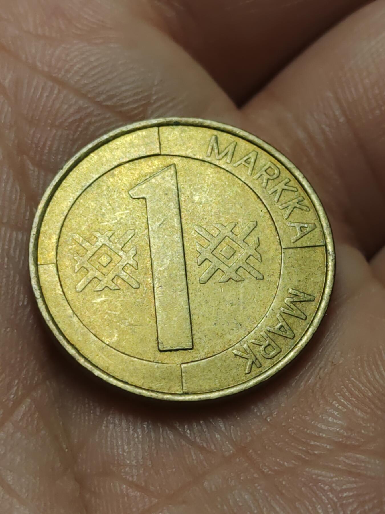 2026年第四十三场(总第二百一十二场）外国好品散币场(免佣金) 芬兰🇫🇮1994年1马克(第四套第一版，铝青铜材质版，M标)