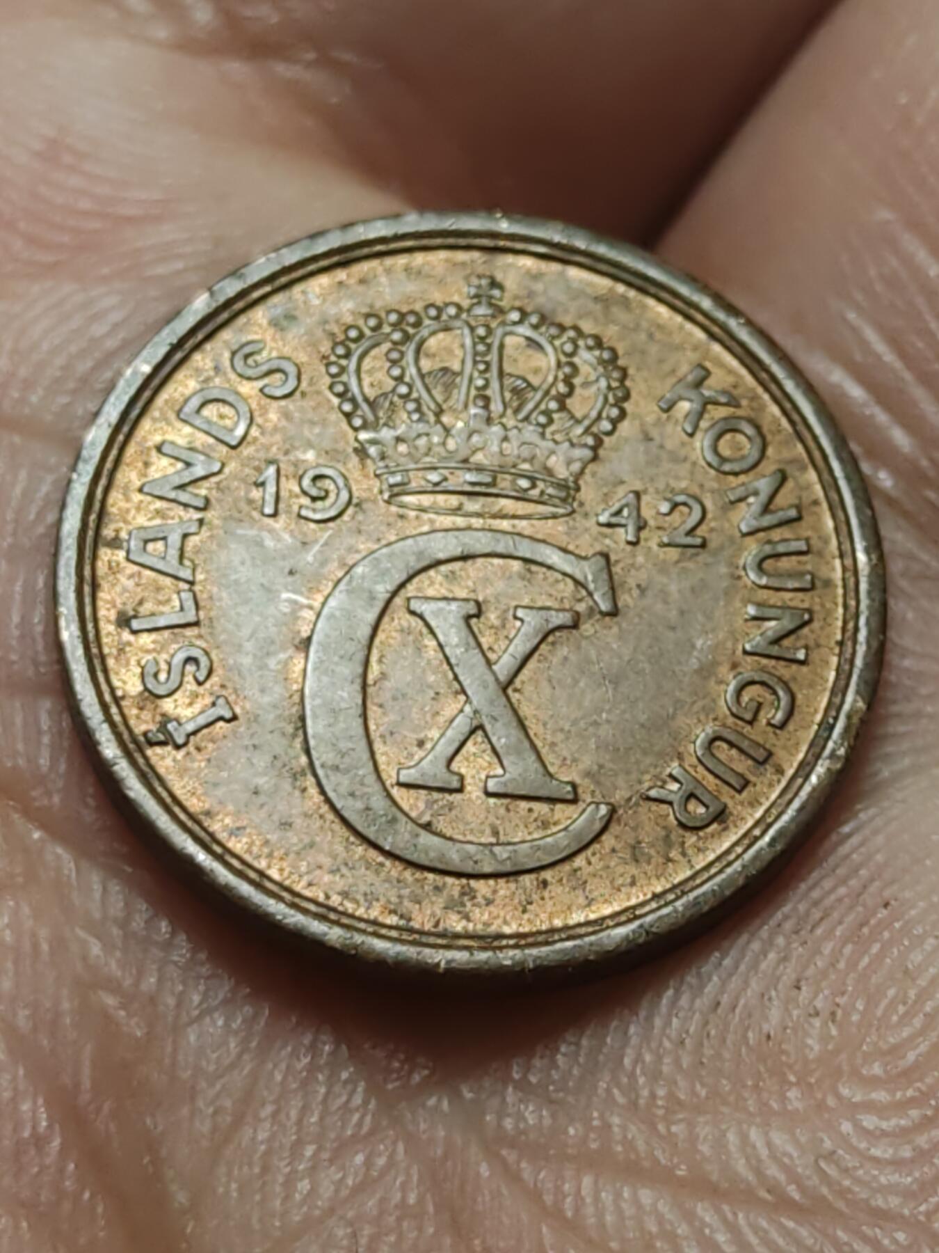 2026年第四十三场(总第二百一十二场）外国好品散币场(免佣金) 丹属冰岛王国1942年2奥拉(克里斯蒂安十世时期第二版，关门年仅发行2年)