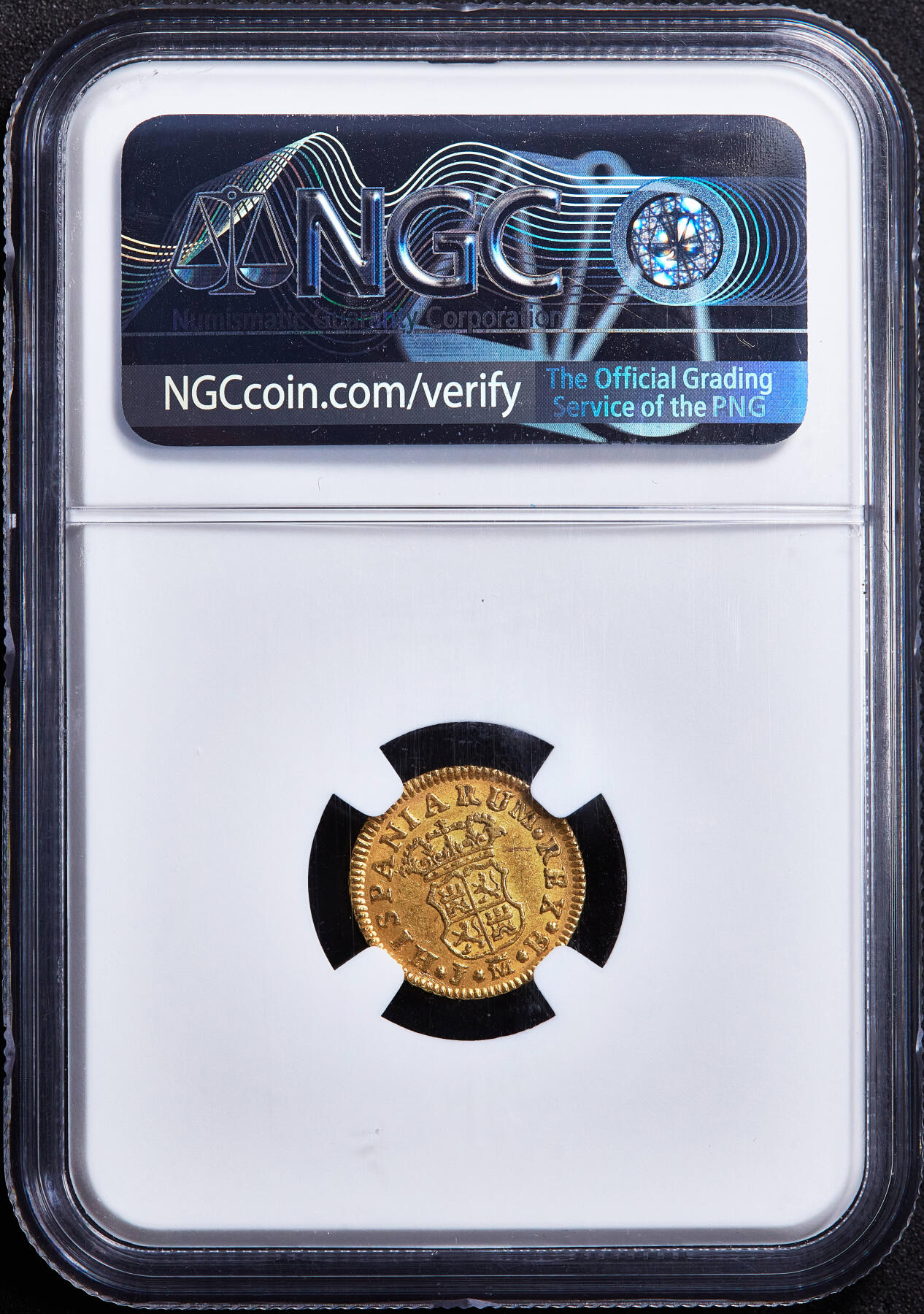 【俄甄集藏】满园春色-2026年(051)04-22星期三 晚 19:30 全场包邮 西班牙1756年费尔南多六世M JB版1/2埃斯库多金币，NGC AUD，重1.69克，917金，细节犀利，稀少品种