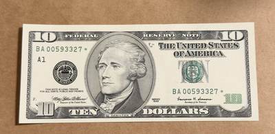 【礼羽收藏】🌏世界钱币拍卖第132期 - 99年首发黑白大头10美元补号全新unc品相