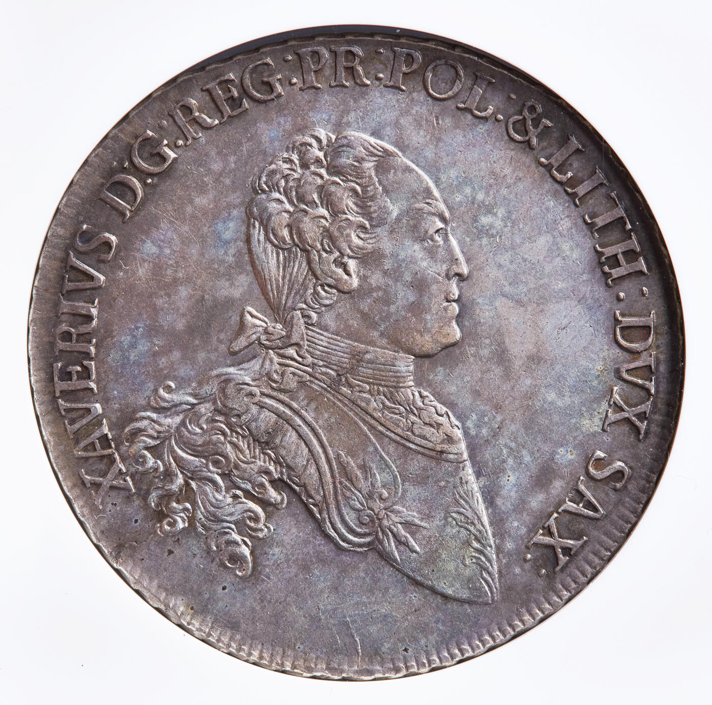 【俄甄集藏】满园春色-2026年(051)04-22星期三 晚 19:30 全场包邮 神圣罗马帝国-德国萨克森1765年弗朗茨·泽维尔摄政王EDC版1泰勒大银币，NGC AUD，原味酱彩老包浆，细节犀利，少见品种