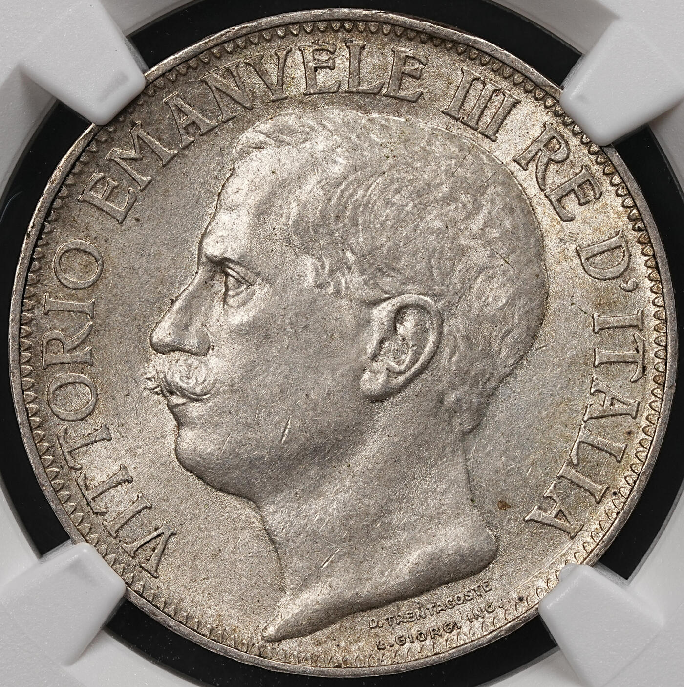 修遠堂世界钱币第111期 NGC MS64 1911年意大利建国50周年纪念2里拉银币，大名鼎鼎的托奶图案