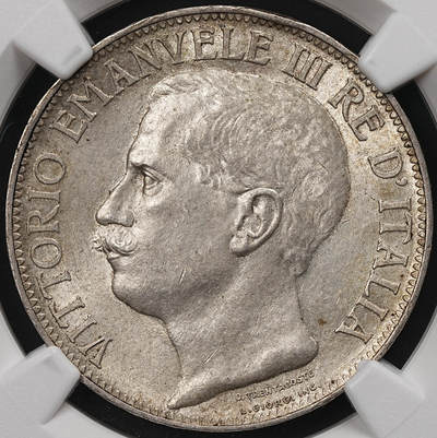 修遠堂世界钱币第111期 - NGC MS64 1911年意大利建国50周年纪念2里拉银币，大名鼎鼎的托奶图案