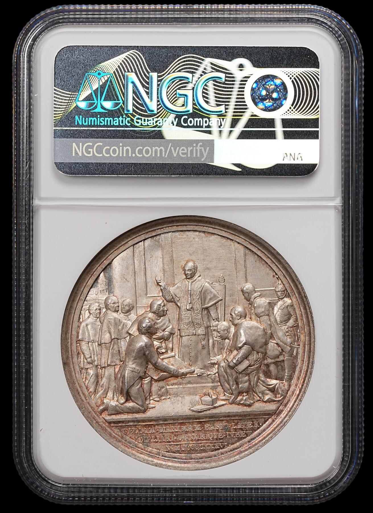 修遠堂世界钱币第111期 NGC MS64 1888 年梵蒂冈利奥十三世晋铎 50 周年纪念银章