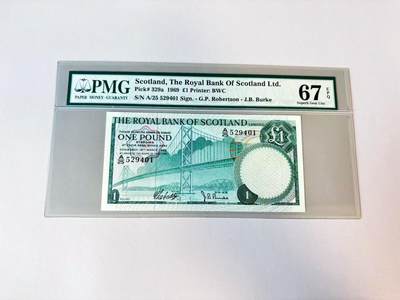 【Blue Auction】世界纸币精拍第808期——18级TOP拍卖/信誉/品质/专业/高效💫 - 苏格兰 1967年1镑 PMG67EPQ 