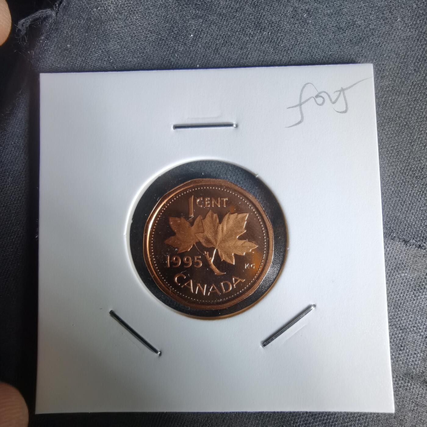 沼泽如烟--第1050场 加拿大1995年一分精制币