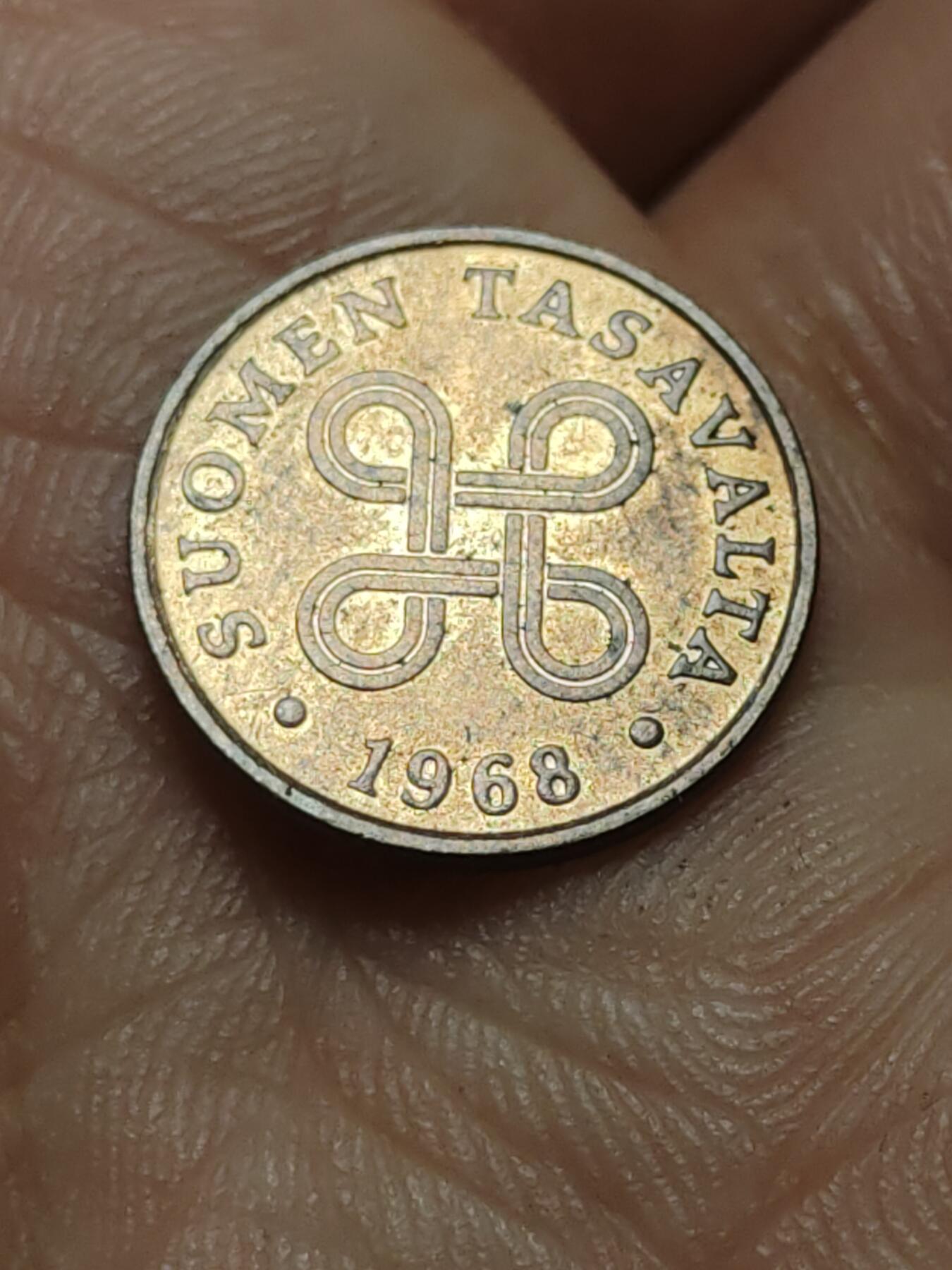 2026年第四十三场(总第二百一十二场）外国好品散币场(免佣金) 芬兰🇫🇮1968年1盆尼(第三套第一版，青铜材质版)