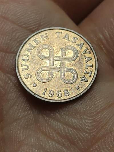 2026年第四十三场(总第二百一十二场）外国好品散币场(免佣金) - 芬兰🇫🇮1968年1盆尼(第三套第一版，青铜材质版)