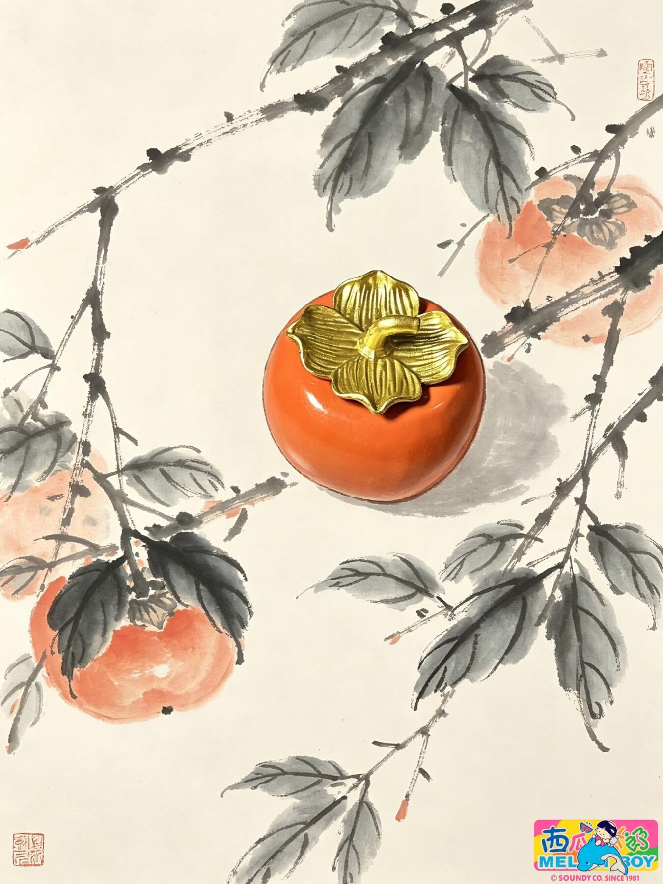 CSIS-GREAT评级精品钱币拍卖第三百四十八期 西瓜太郎2026年柿柿如意系列首枚大柿子立体彩色纪念铜章1号证书！