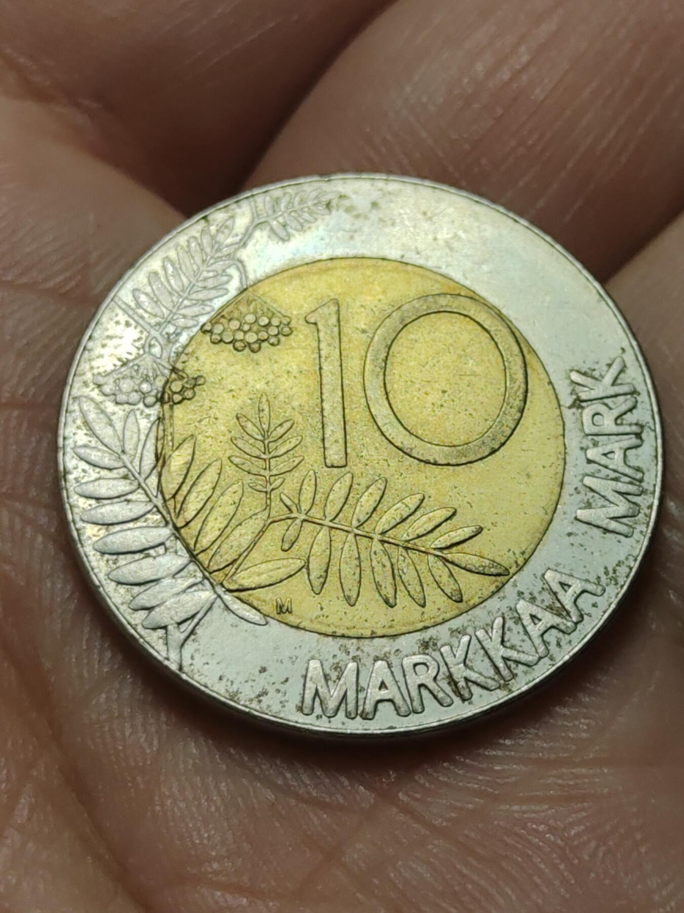 2026年第四十三场(总第二百一十二场）外国好品散币场(免佣金) 芬兰🇫🇮1993年10马克(第四套流通硬币最大面值)