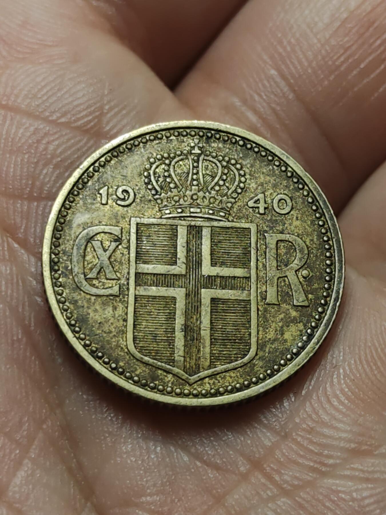 2026年第四十三场(总第二百一十二场）外国好品散币场(免佣金) 丹属冰岛王国1940单年份1克朗(克里斯蒂安十世时期第二版)