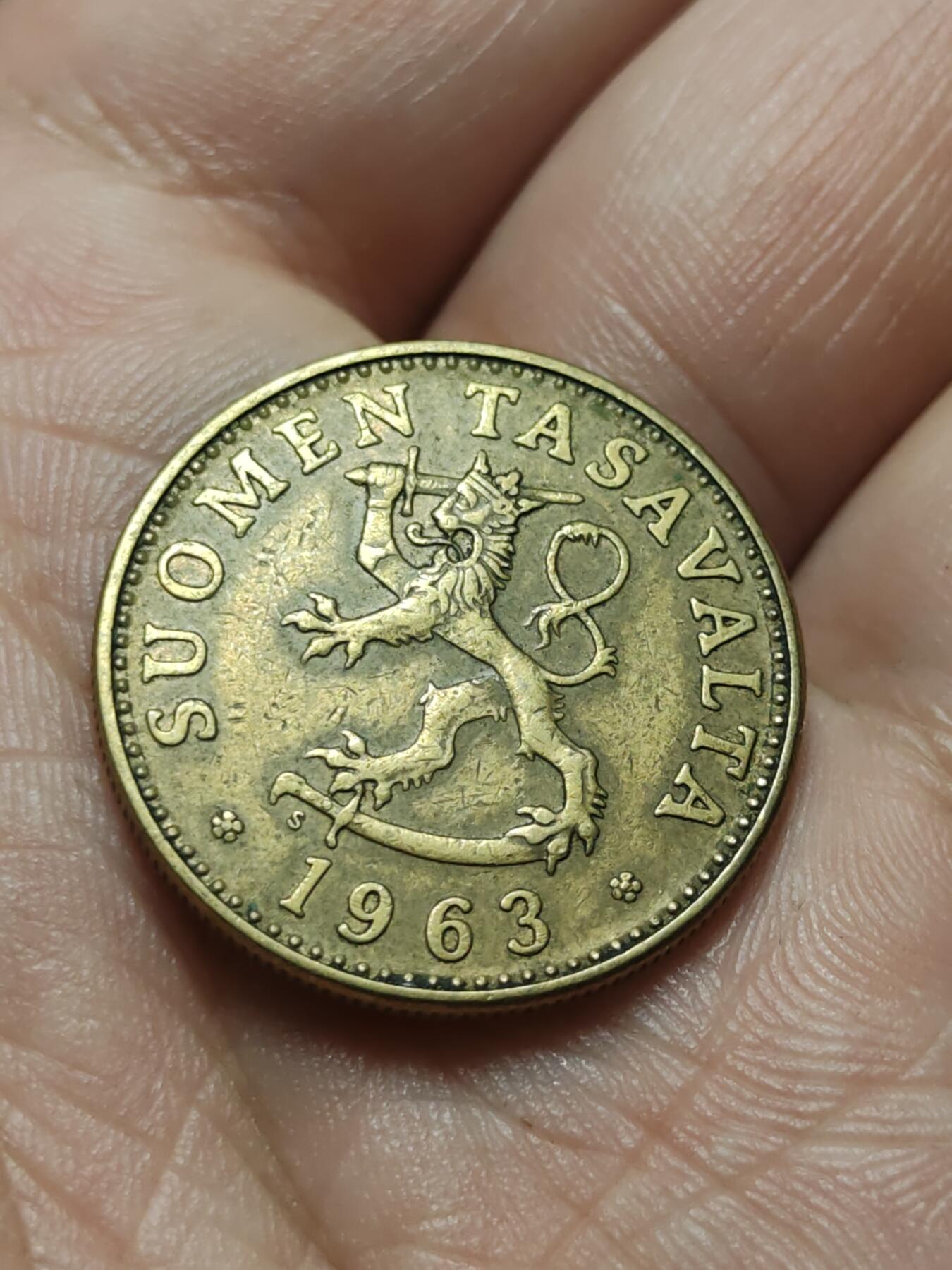 2026年第四十三场(总第二百一十二场）外国好品散币场(免佣金) 芬兰🇫🇮1963年50盆尼(第三套流通硬币，S标)