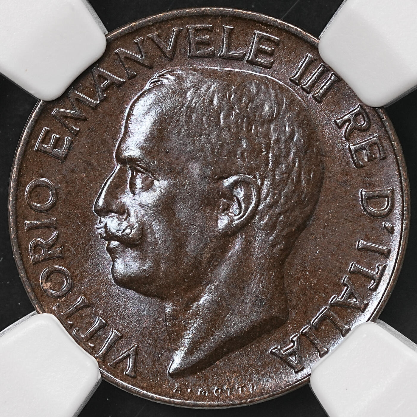 修遠堂世界钱币第111期 NGC MS65BN 1933年意大利5分铜币