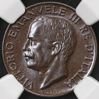 修遠堂世界钱币第111期 - NGC MS65BN 1933年意大利5分铜币