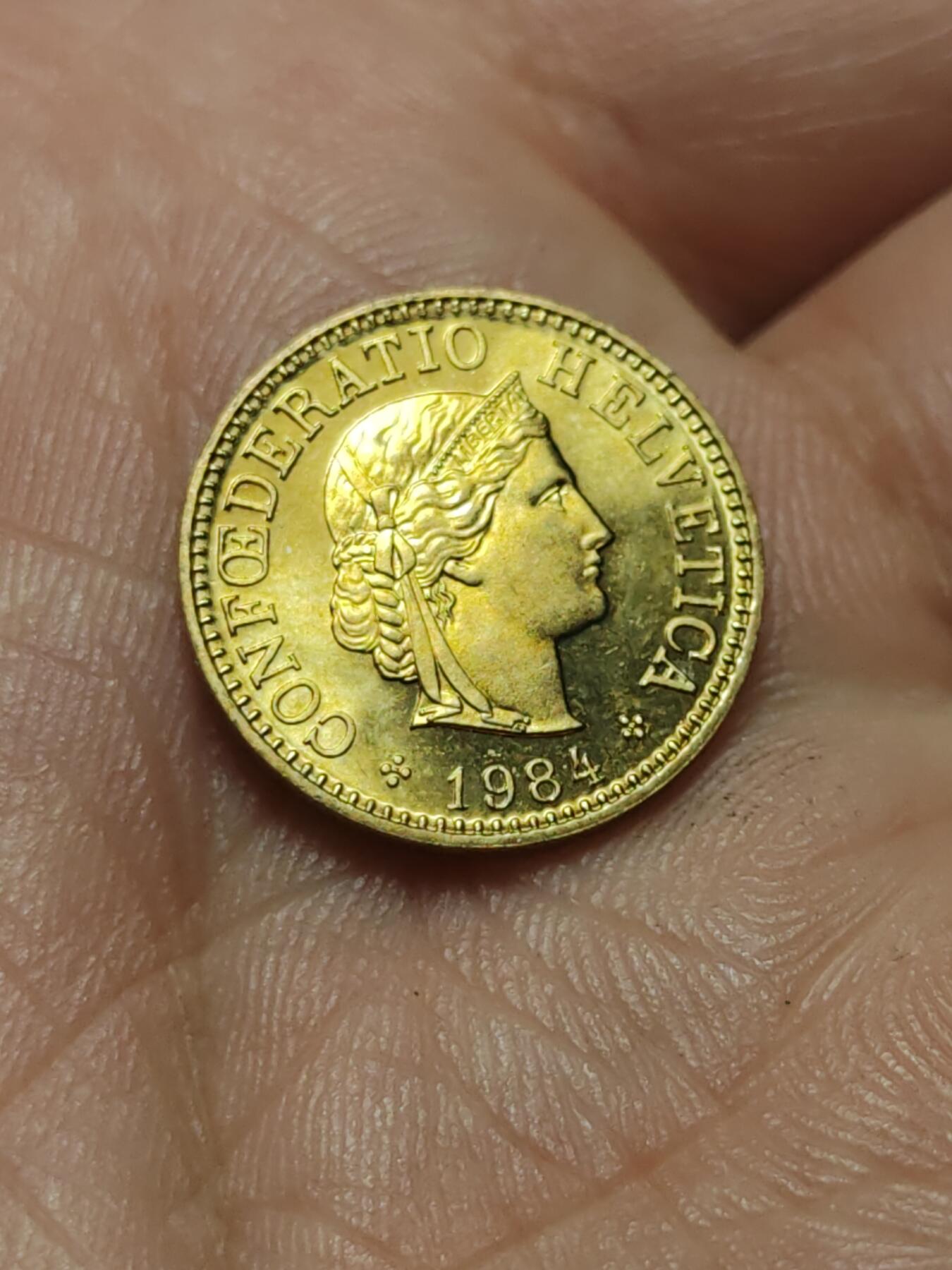 2026年第四十三场(总第二百一十二场）外国好品散币场(免佣金) 好品–瑞士🇨🇭1984年5生丁(第五版，无标版)