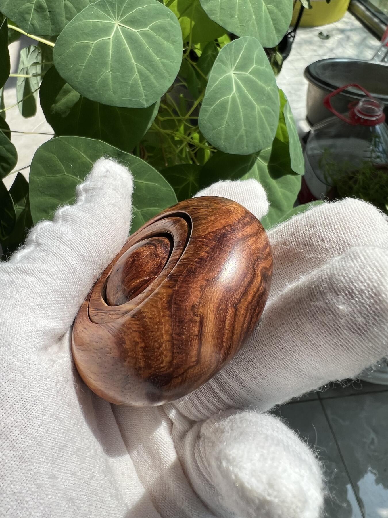 零元拍：精工海南黄花梨鬼工转运珠，一块料做出：58/22MM，内珠：28.5MM