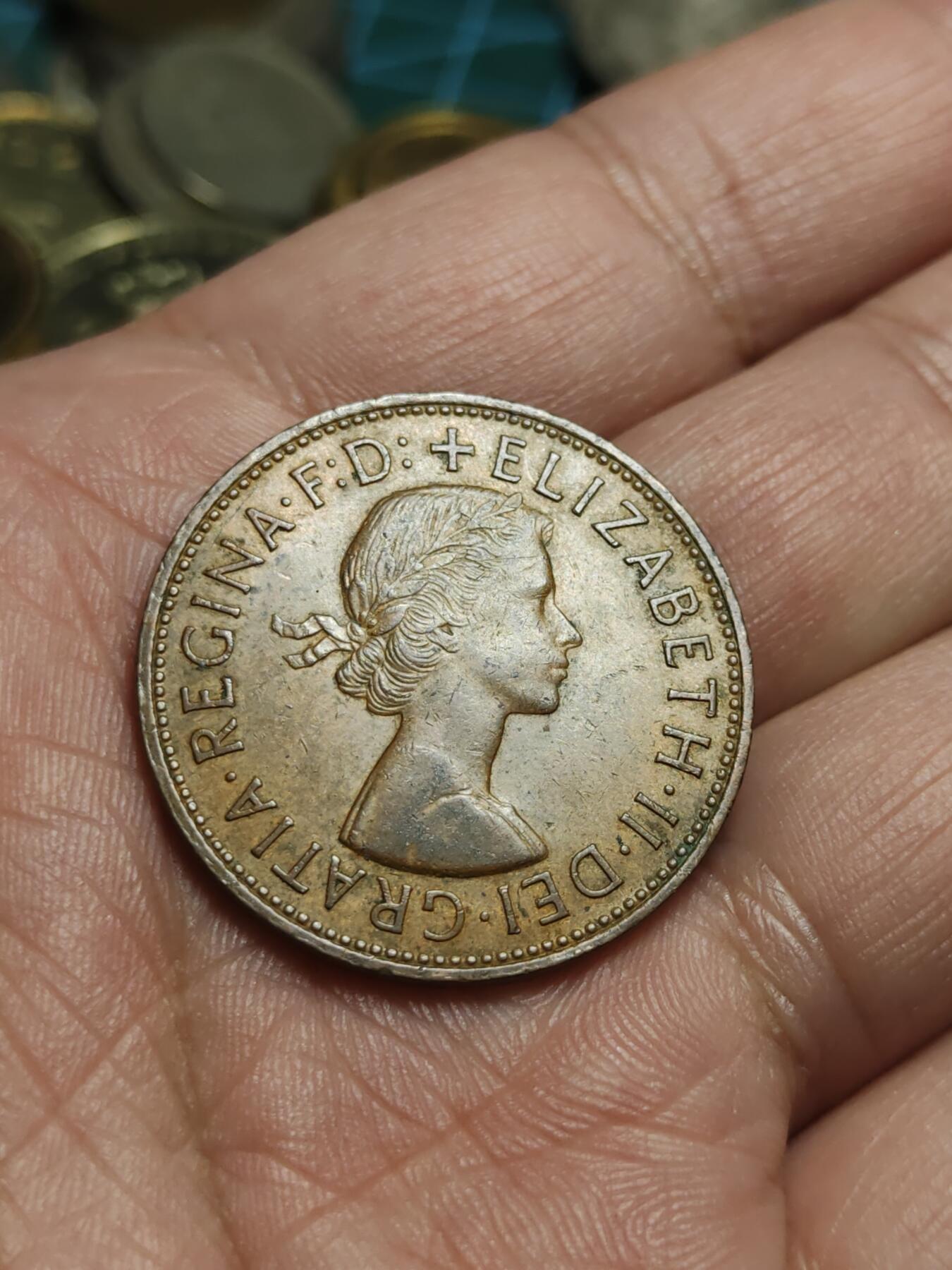 2026年第四十三场(总第二百一十二场）外国好品散币场(免佣金) 英国🇬🇧1966年1便士(伊丽莎白二世青年桂冠第二版)