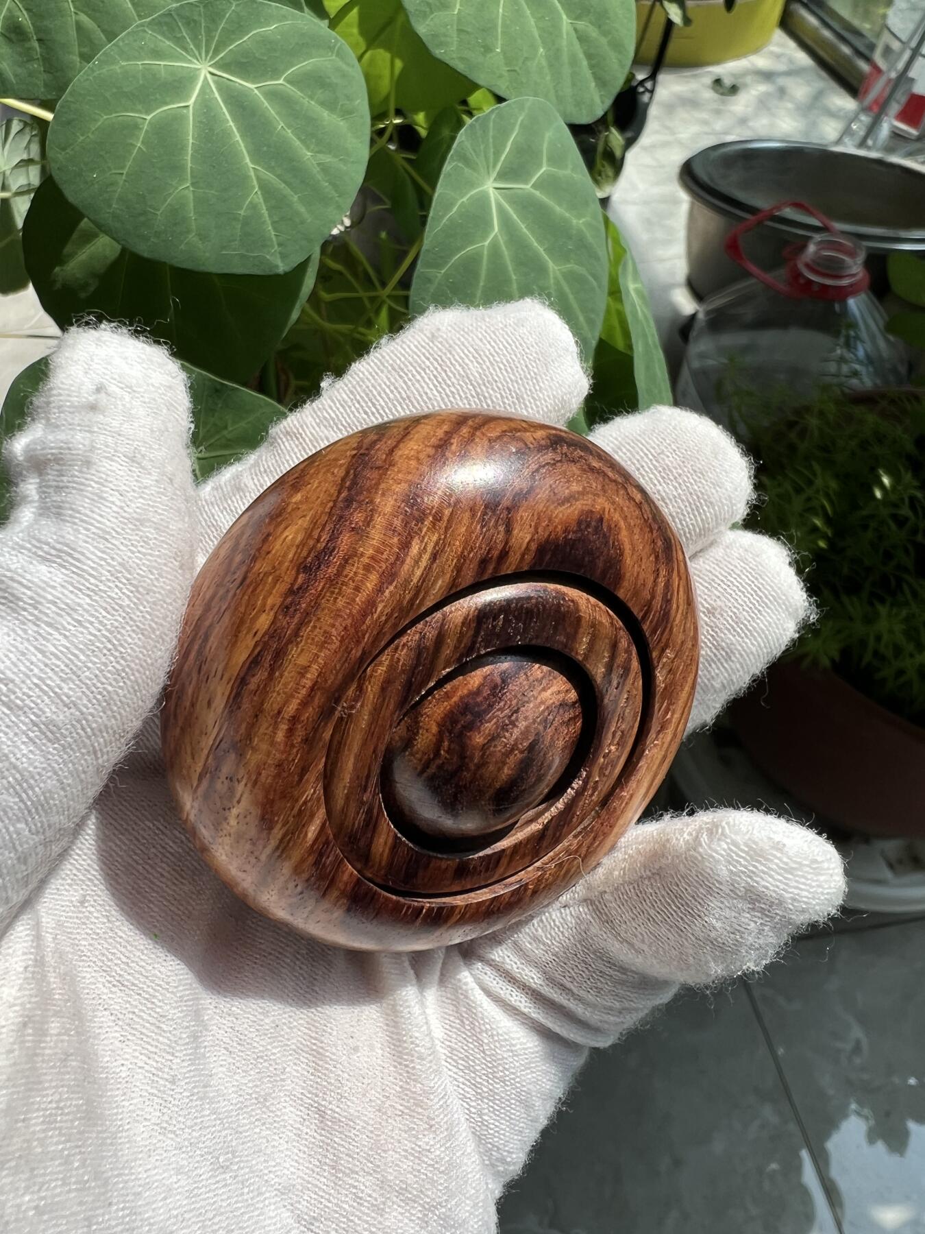 零元拍：精工海南黄花梨鬼工转运珠，一块料做出：58/22MM，内珠：28.5MM