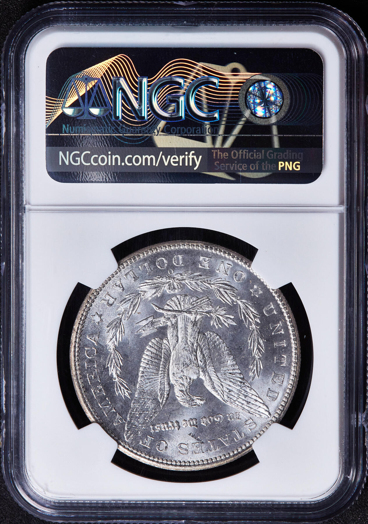 【俄甄集藏】满园春色-2026年(051)04-22星期三 晚 19:30 全场包邮 美国1904年O版摩根1美元大银币，NGC MS65，原味包浆，底板凝霜，顶级转光