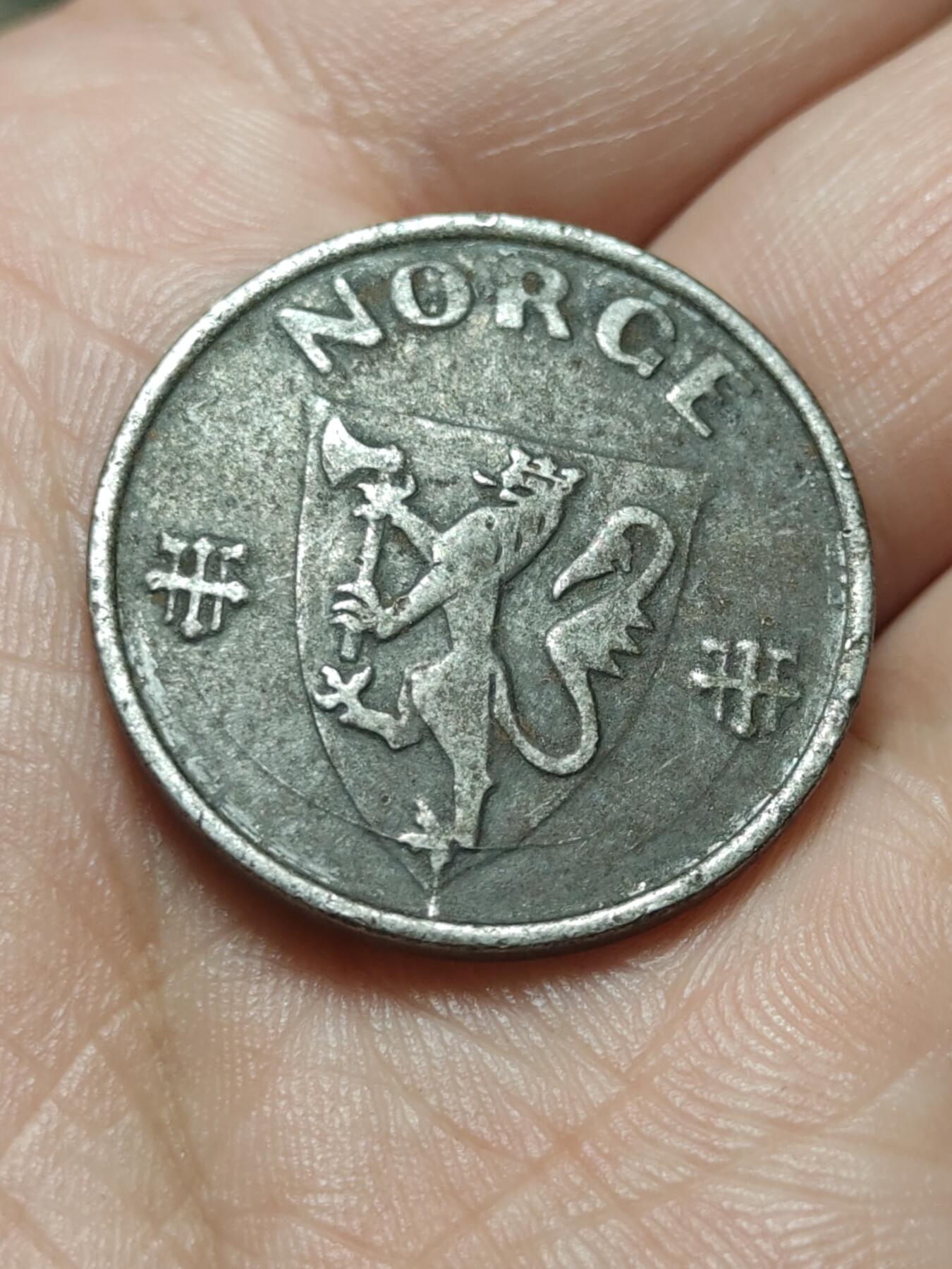 2026年第四十三场(总第二百一十二场）外国好品散币场(免佣金) 挪威🇳🇴1941年5欧尔铁币(哈康七世第四版，二战时期发行)