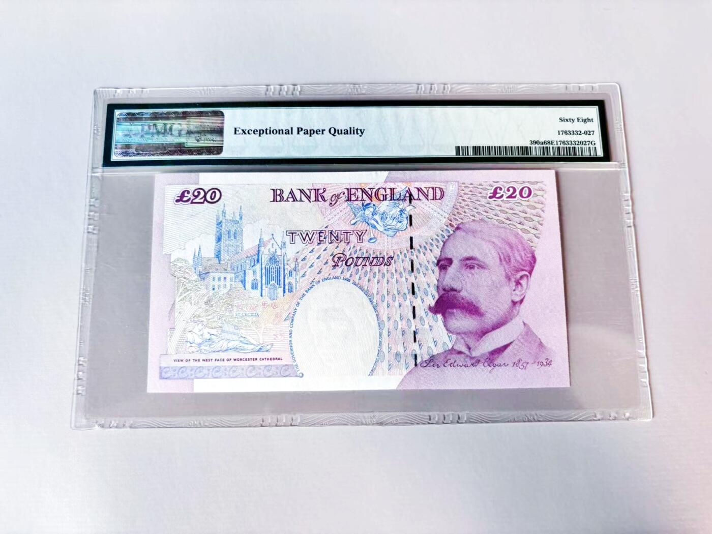 【Blue Auction】世界纸币精拍第808期——18级TOP拍卖/信誉/品质/专业/高效💫 英国 1999年20镑 PMG68EPQ 高分 