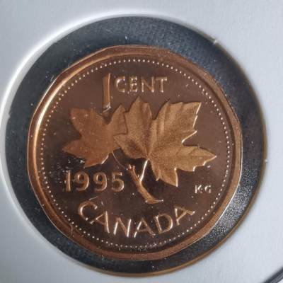 沼泽如烟--第1050场 - 加拿大1995年一分精制币