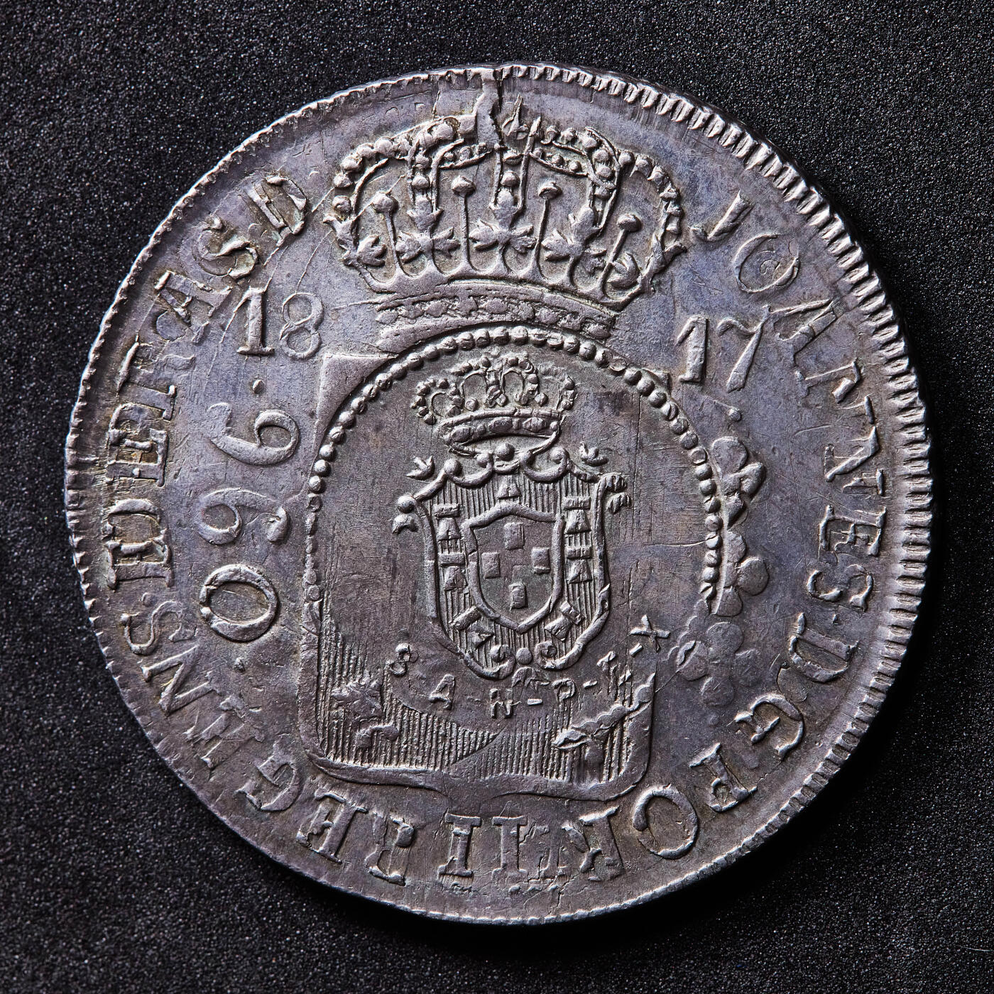 【俄甄集藏】满园春色-2026年(051)04-22星期三 晚 19:30 全场包邮 巴西1949年纪念首届国际邮币博览会在圣保罗举办加盖1817年960瑞斯大银币，稀少品种