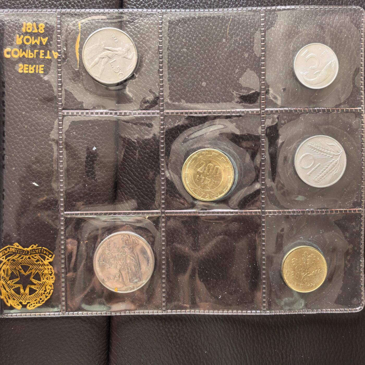 道一币馆币章第一百七十四场 原封带证 意大利1978年套币五枚