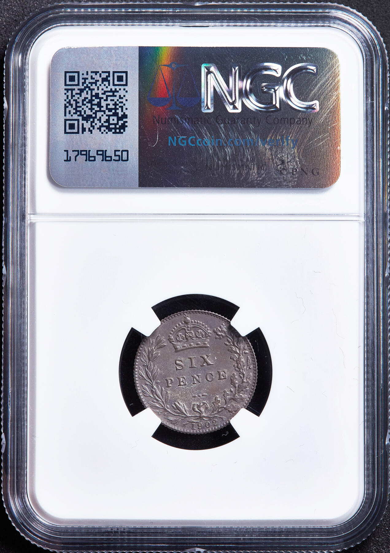 【俄甄集藏】满园春色-2026年(051)04-22星期三 晚 19:30 全场包邮 英国1902年爱德华七世精制6便士银币，NGC PF63 MATTE，酱彩老包浆，磨砂底板