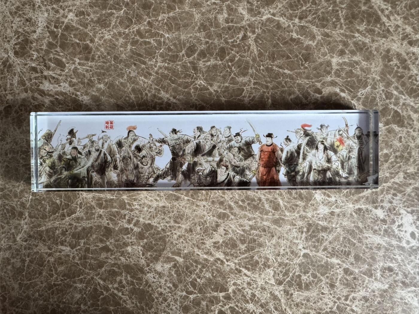 月落卡牌大清仓第9期 文轩出品    叶雄绘制    梁山好汉群像镇纸一对