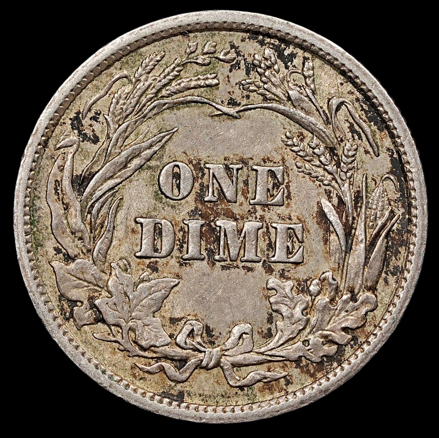 修遠堂世界钱币第111期 1906年美国10美分银币，2.48g