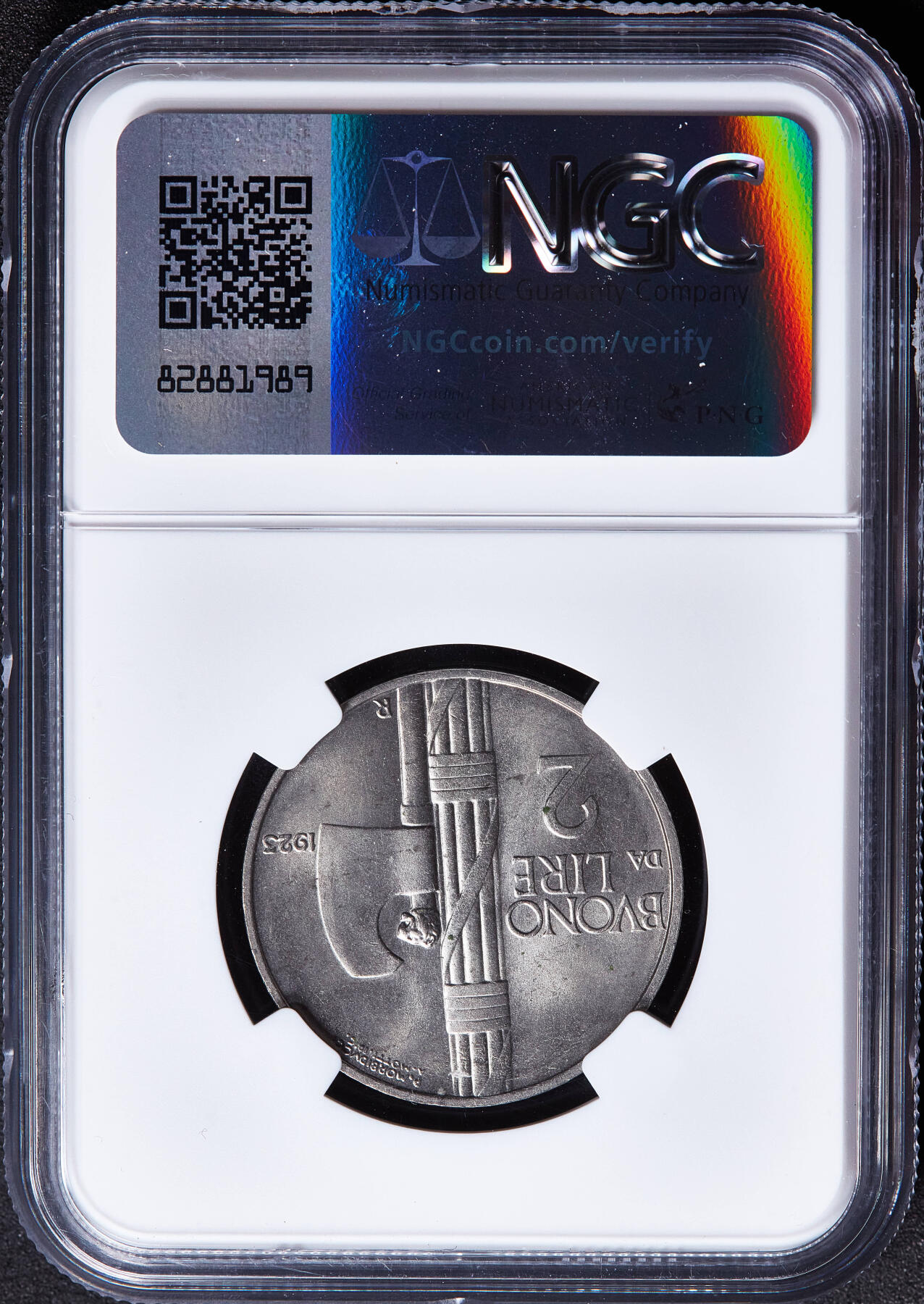 【俄甄集藏】满园春色-2026年(051)04-22星期三 晚 19:30 全场包邮 意大利王国1923年伊曼纽尔三世R版2里拉镍币，NGC MS64，转光品相