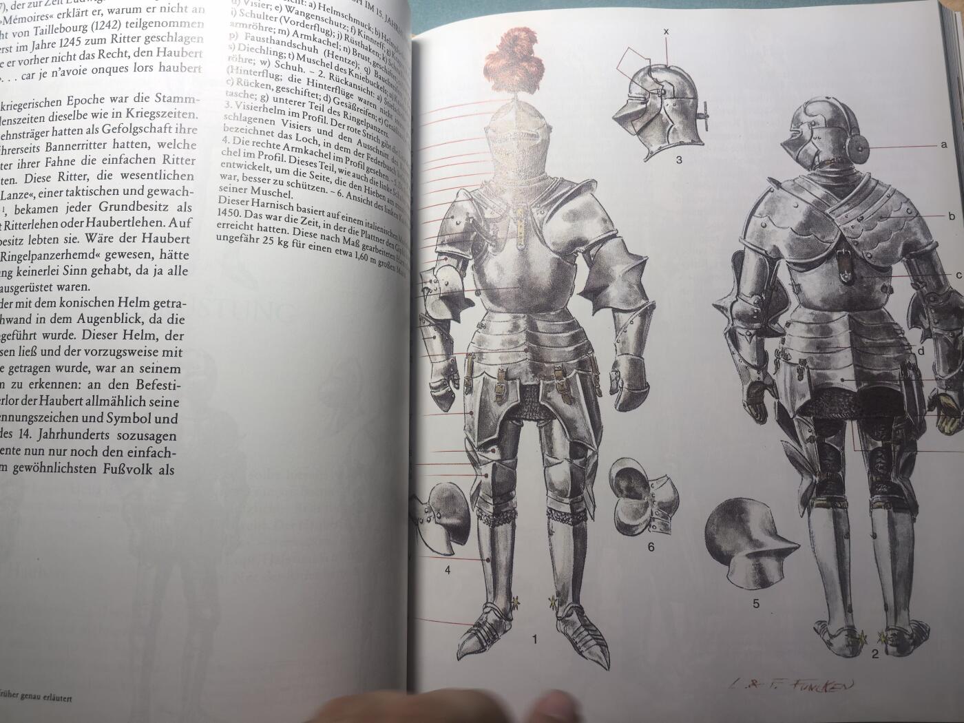 盛世勋华——号角文化勋章邮票专场拍卖第314期 德语军事历史文献 《历史上的武器与盔甲》 经典欧洲中世纪-文艺复兴军事史图鉴 以精准的考据和手绘复原图 详细梳理了从加洛林王朝到文艺复兴时期（8-16世纪）欧洲骑士、佣兵的武器、盔甲、服饰演变，是军事史、盔甲爱好者的经典参考资料 308页