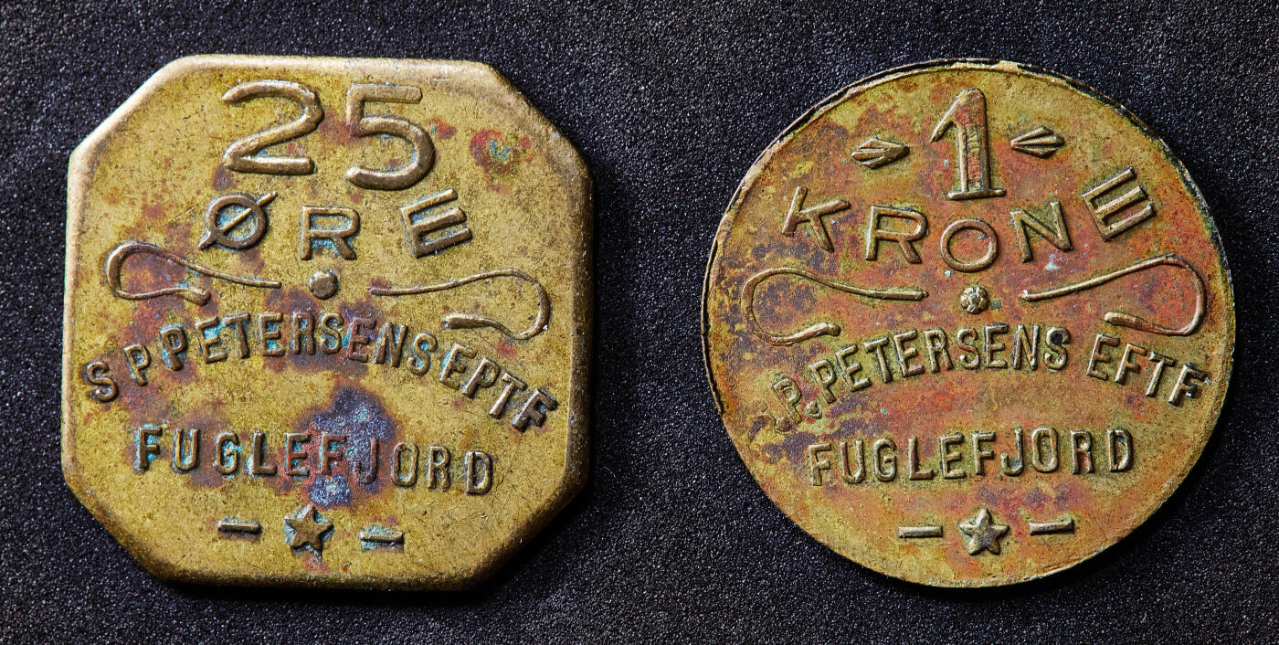 【俄甄集藏】满园春色-2026年(051)04-22星期三 晚 19:30 全场包邮 挪威1905-1950年斯匹次卑尔根富格勒峡湾5欧尔-5克朗商业代用铜币6枚全套，稀有品种