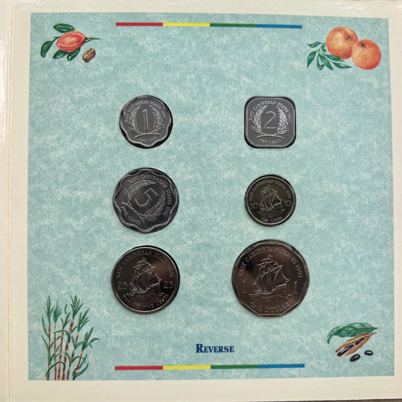 道一币馆币章第一百七十四场 东加勒比地区1991年套币六枚