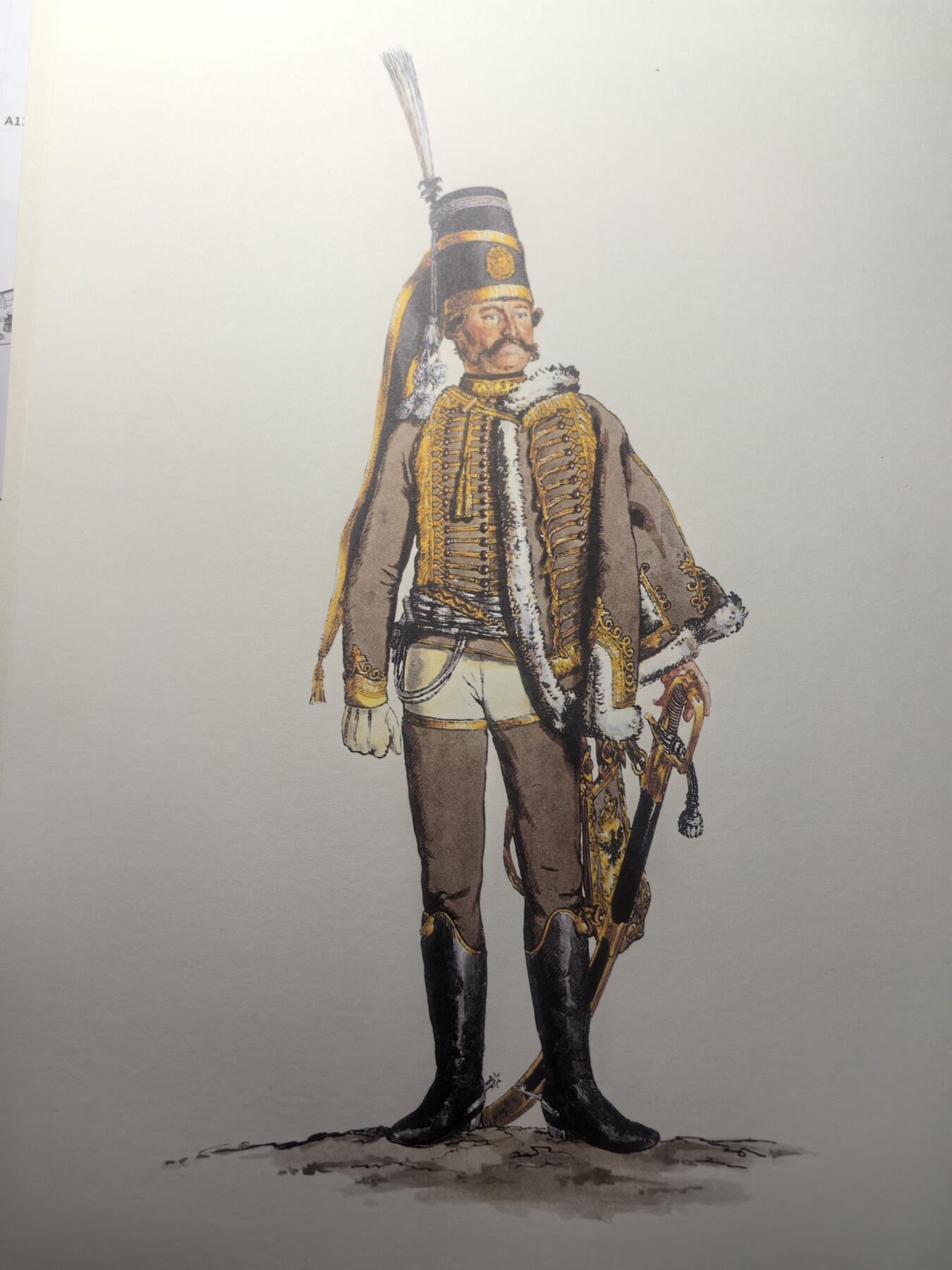 盛世勋华——号角文化勋章邮票专场拍卖第314期 大尺寸手绘图卡 普鲁士王国第6骠骑兵团军官 大A4尺寸 翻印自1851年出版《腓特烈大帝的军队》一书