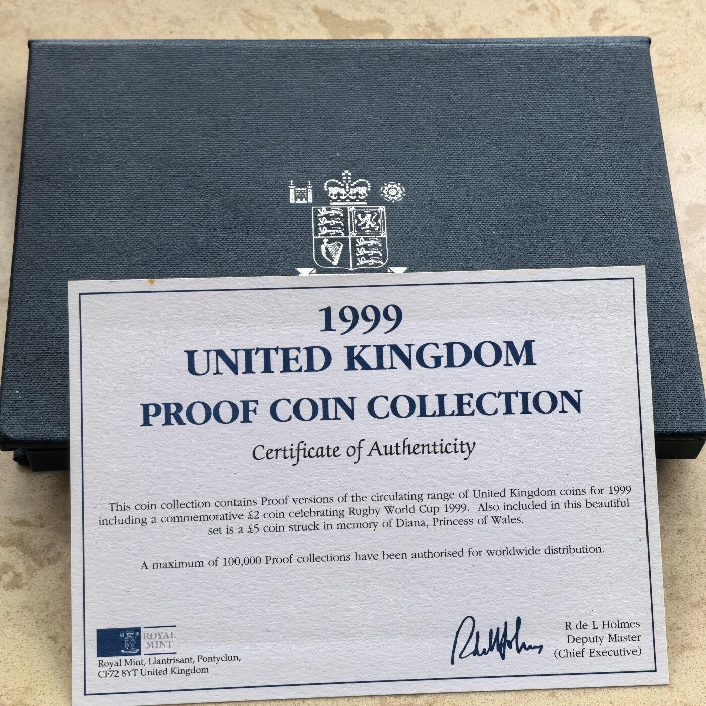 道一币馆币章第一百七十四场 原盒证 英国19991年精制套币九枚+纪念章