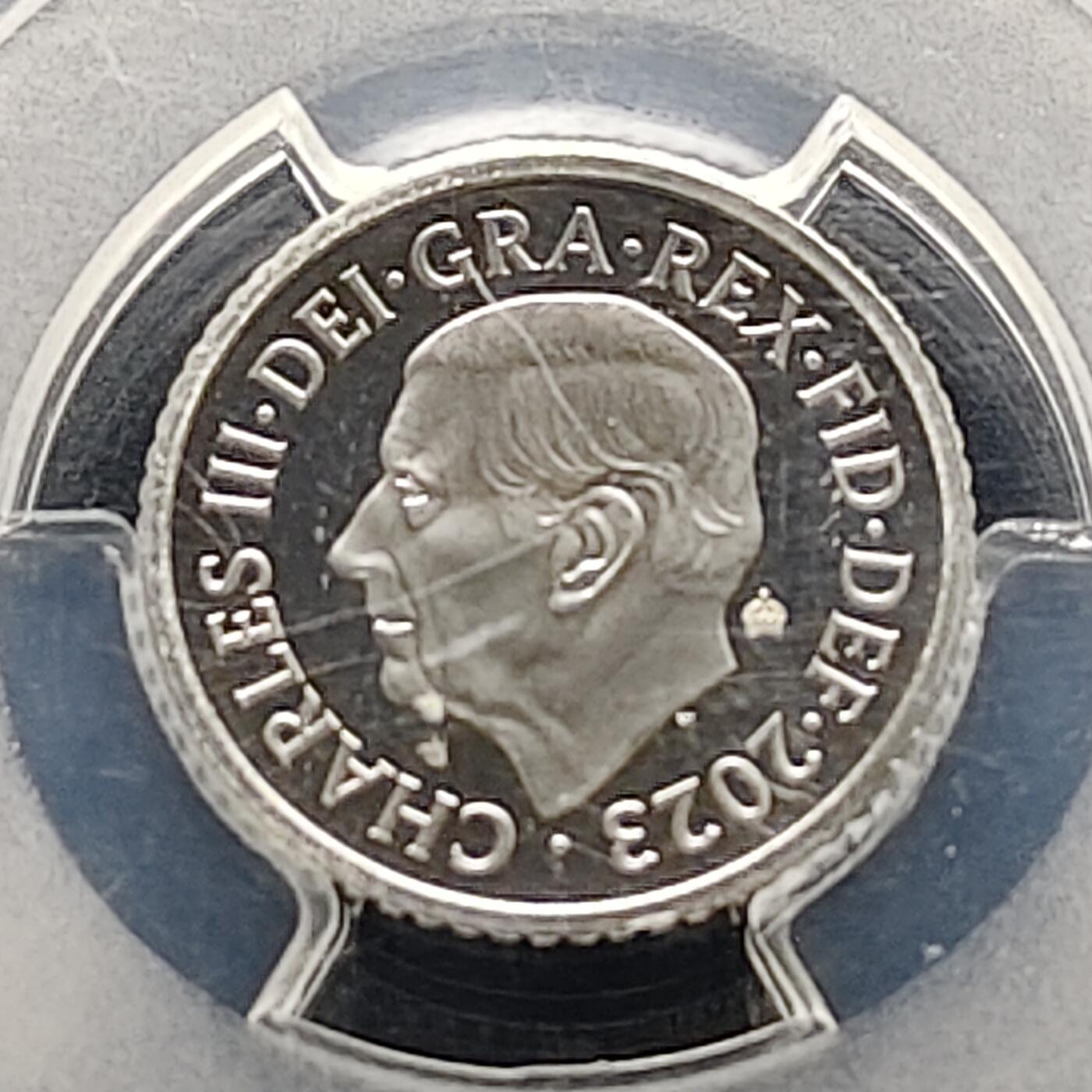 【全场包邮】纯粹捡漏拍521场 【收藏级·冠军分】英国2023年登基首年皇冠标5便士橡树-PCGS PR69 DCAM