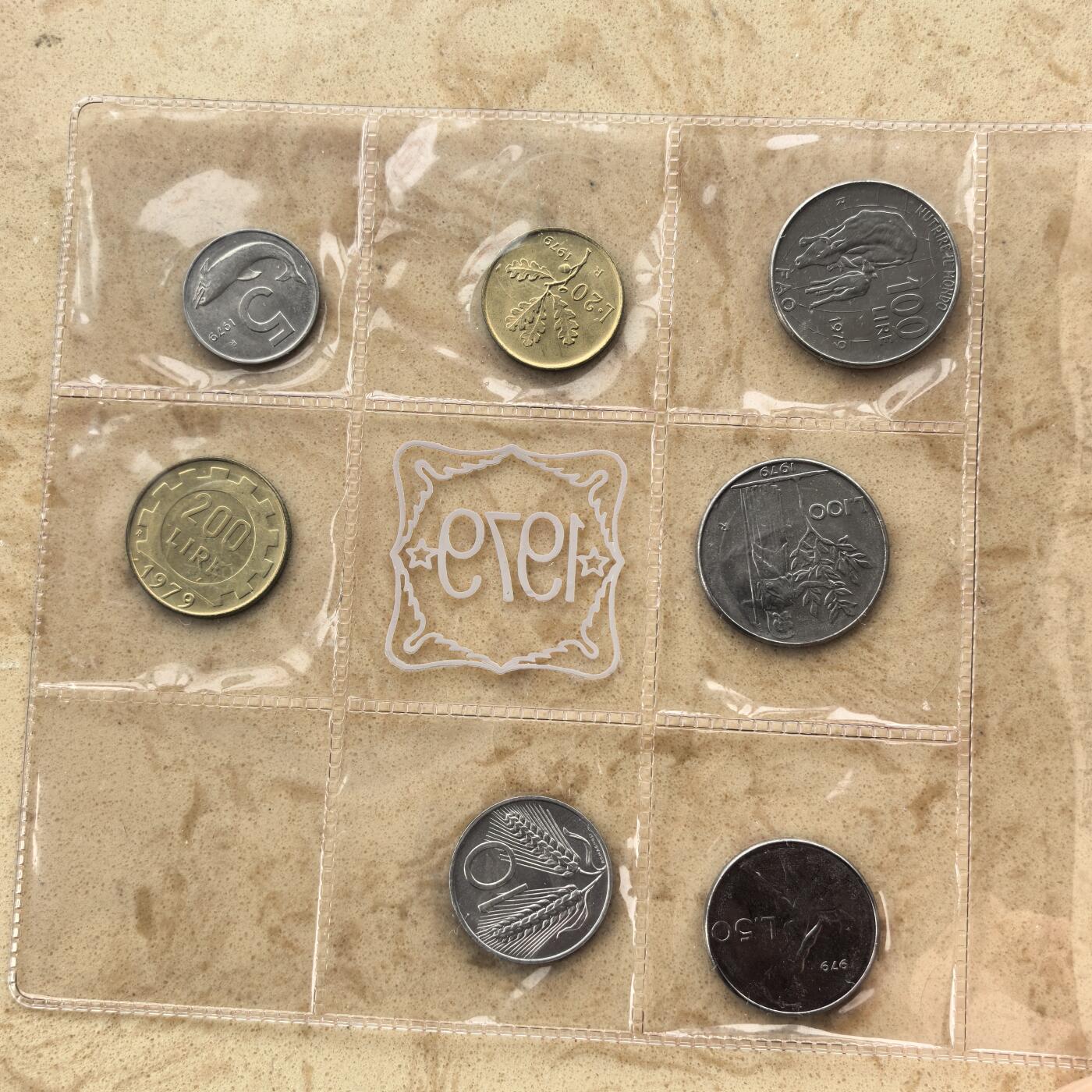 道一币馆币章第一百七十四场 原封带证 意大利1979年套币七枚