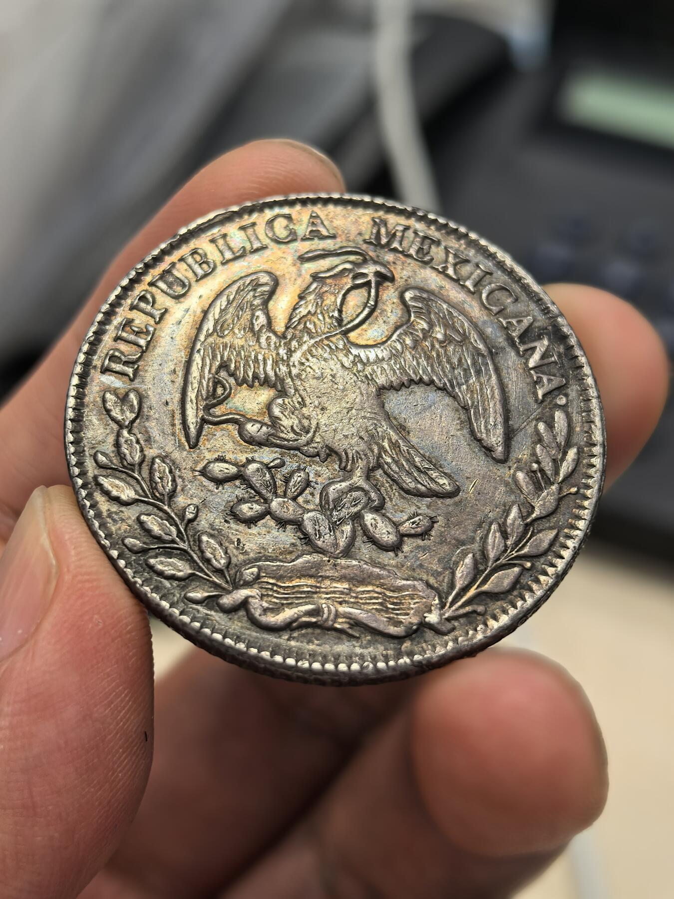 博洋堂世界钱币拍卖第168期（全场包邮） 墨西哥1877年ZS JS版花边鹰洋 无戳 老五彩