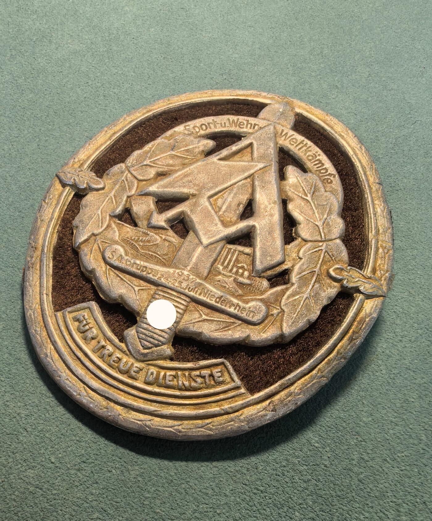 盛世勋华——号角文化勋章邮票专场拍卖第314期 德国（1939）冲锋队（SA）下莱茵大队1937年忠诚服务证章 极为少见 带厂标 极为少见