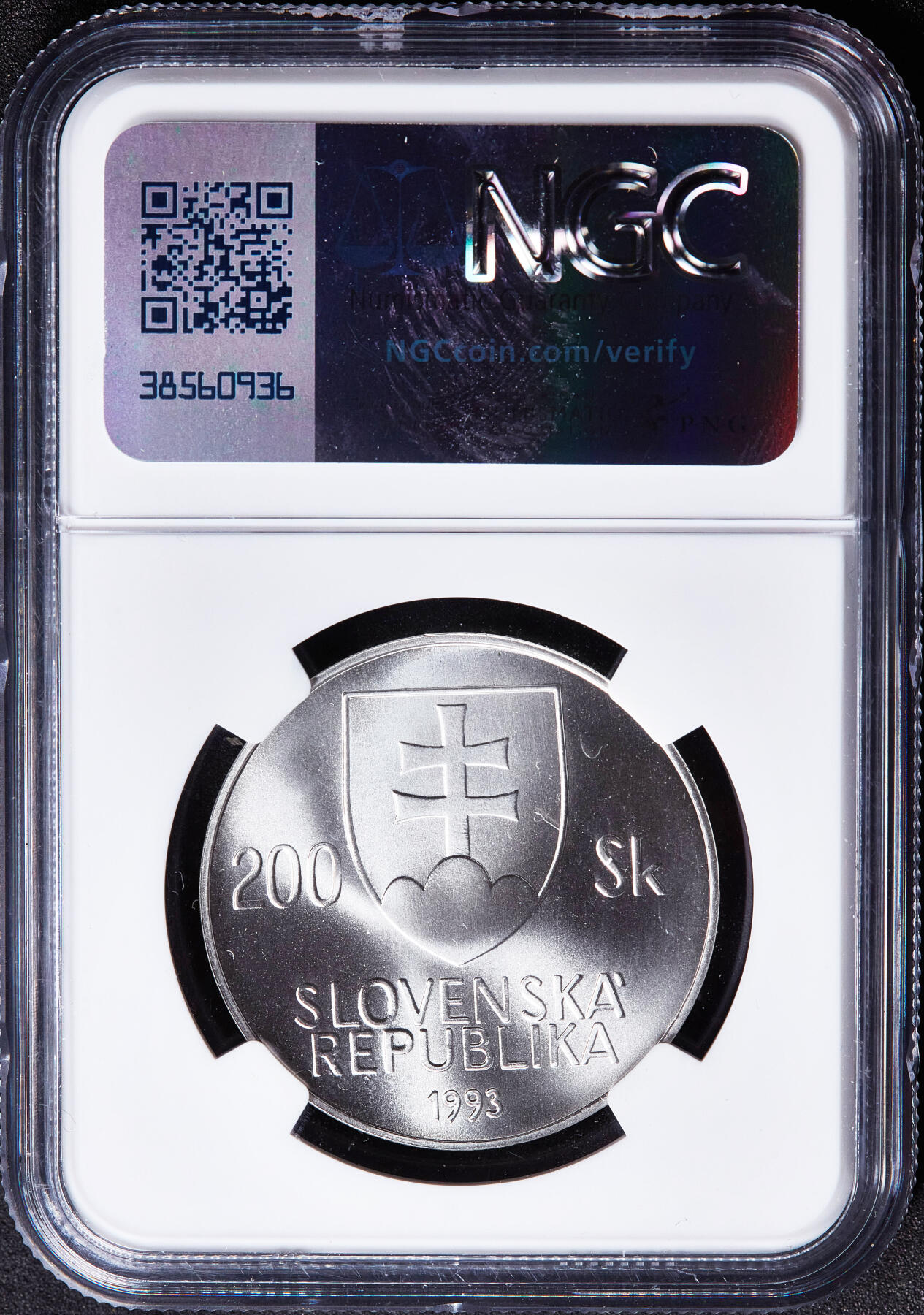 【俄甄集藏】满园春色-2026年(051)04-22星期三 晚 19:30 全场包邮 斯洛伐克1993年纪念诗人扬·科拉尔诞辰200周年200克朗银币，NGC MS69，重20克，750银，发行35000枚，唯一冠军