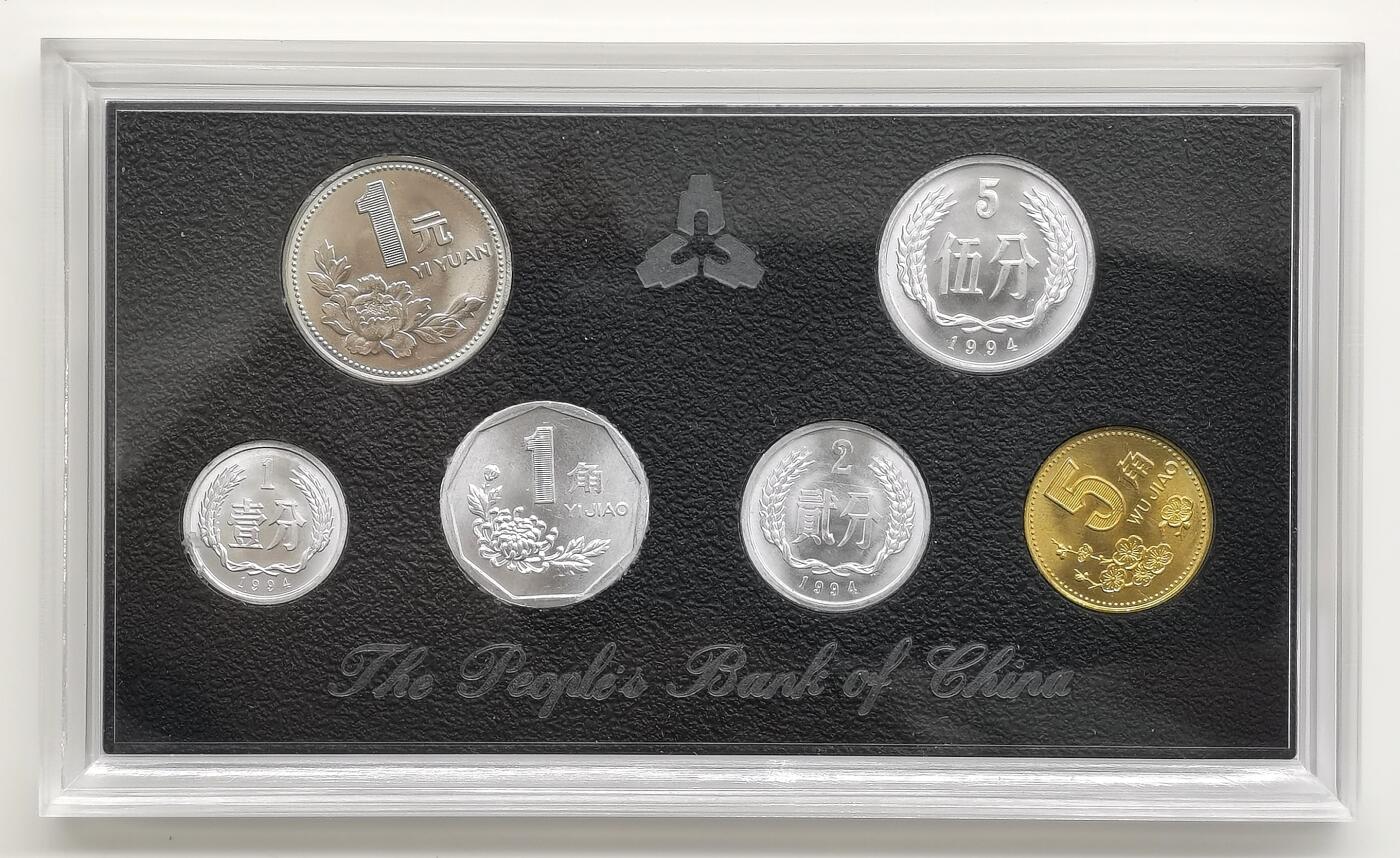 博洋堂世界钱币拍卖第168期（全场包邮） 中国硬币1994年普制套装，分币未公开发行，发行量仅28万，整体品相一流，无养护