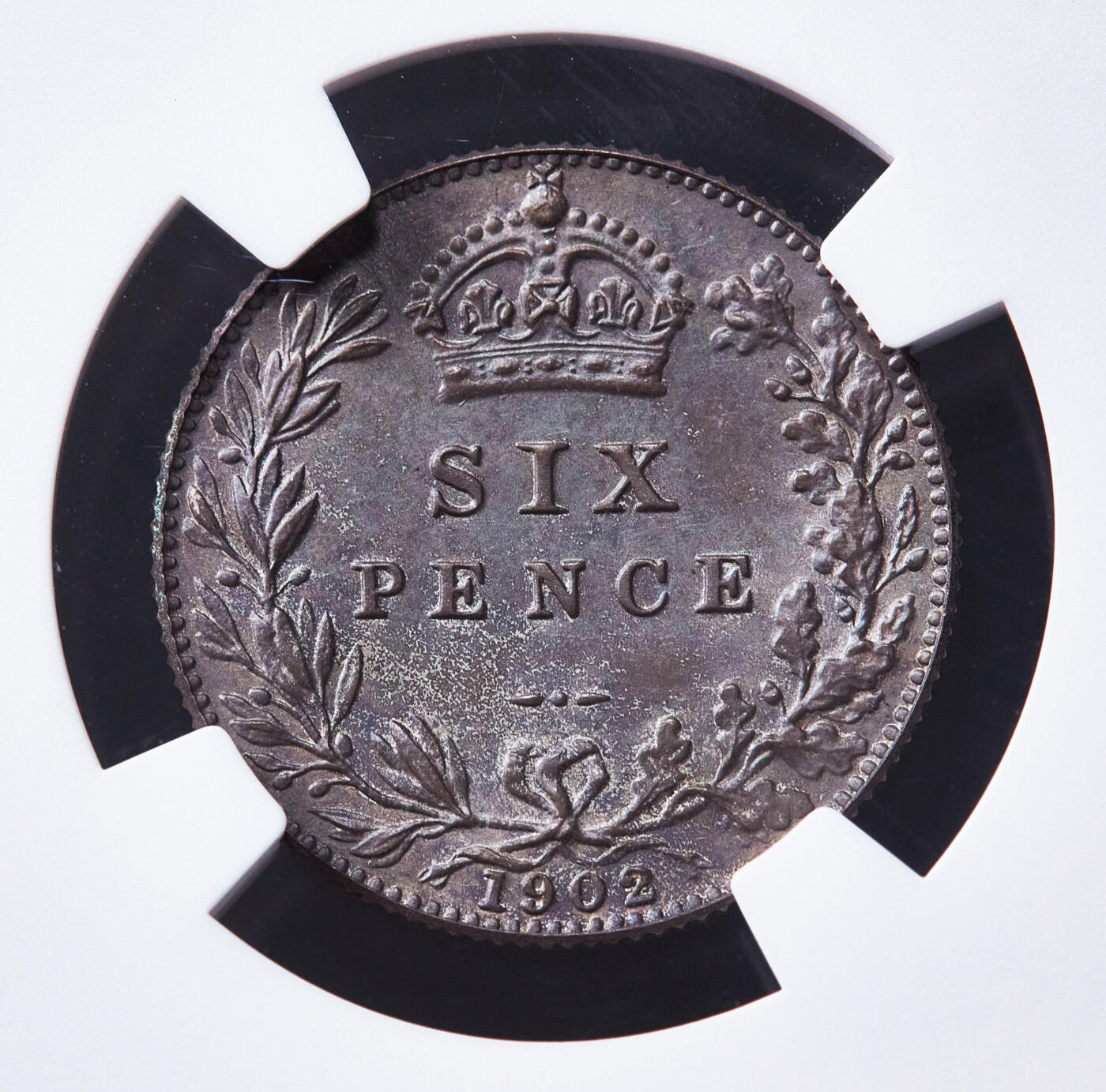 【俄甄集藏】满园春色-2026年(051)04-22星期三 晚 19:30 全场包邮 英国1902年爱德华七世精制6便士银币，NGC PF63 MATTE，酱彩老包浆，磨砂底板