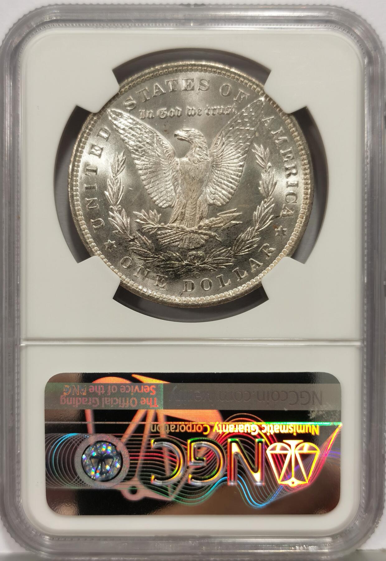 博洋堂世界钱币拍卖第168期（全场包邮） NGC MS64 美国1885年O版摩根银币，卷首彩